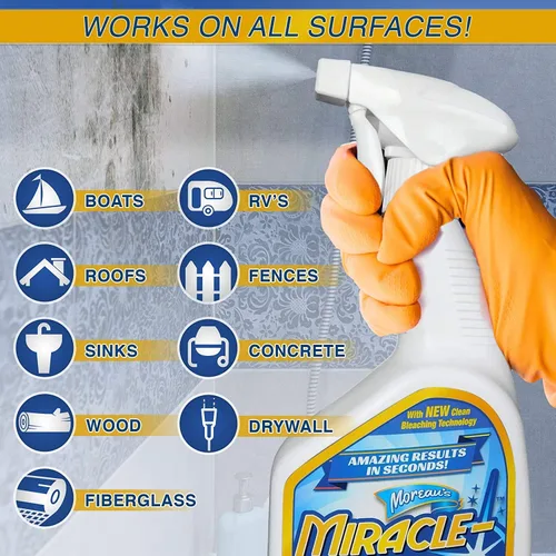 Vista 3 de MiracleMist Encore Coating - Removedor instantáneo de manchas de moho y moho, 32 onzas, paquete de 2 (64 onzas en aerosol)