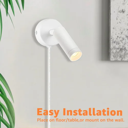 Vista 4 de URTOM Paquete de 2 Luces Puntuales para Interiores, Luces de Acento LED Direccionales de 120V, Focos para Plantas de 3W, Focos de Piso de 3000K