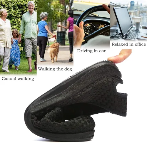 Vista 6 de Mei MACLEOD - Zapatillas de verano para hombre con espuma viscoelástica con cierre ajustable ortopédicas de ancho ancho ancho para caminar para pies