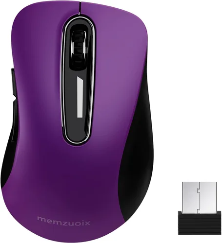Vista 18 de memzuoix Ratón inalámbrico de 2.4G, mouse de computadora de 1400 DPI con receptor USB, ratones USB inalámbricos portátiles a batería para laptop