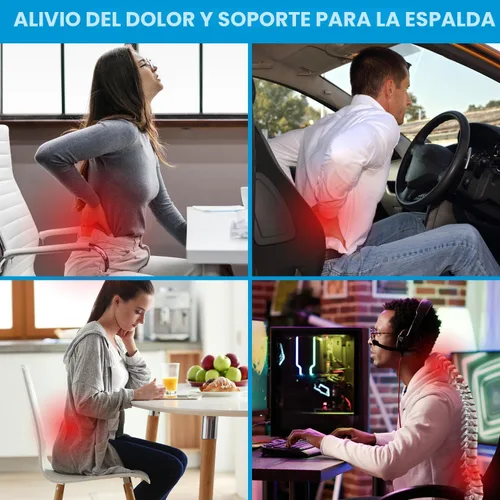 Vista 2 de Almohada de apoyo lumbar para silla de oficina, artículos esenciales para el hogar, regalos para mamá, papá, almohada de apoyo de espalda