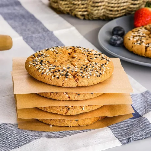 Vista 4 de 500 cuadrados de papel pergamino precortados para hornear galletas, hojas de papel encerado antiadherente sin blanquear para separar empanadas