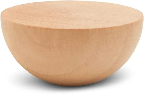 Vista 4 de Bolas de madera divididas de 3 pulgadas, paquete de 3 medias bolas de madera para manualidades y coronas de bricolaje, de Woodpeckers