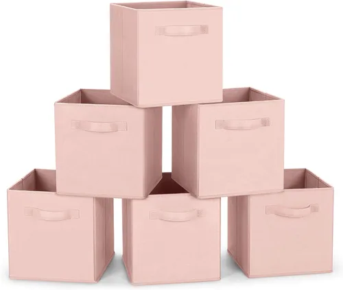 MaidMAX Contenedores de almacenamiento de tela de 10.5 x 10.5 x 11 pulgadas, cubos plegables de tela para el hogar, dormitorio, armario, cajones,