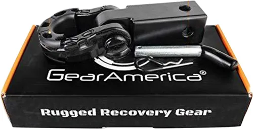Vista 5 de GearAmerica - Receptor de enganche de aluminio 2 x 2 y grillete mega, 32,000 libras (16T) MBS, 16,000 libras (8T) WLL - para remolque resistente