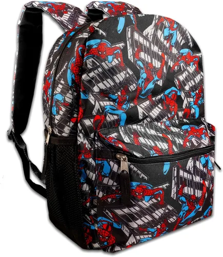 Vista 2 de Marvel Spiderman - Juego de mochila de Spiderman, paquete escolar de más de 10 piezas con mochila, bolsa para lápices, más
