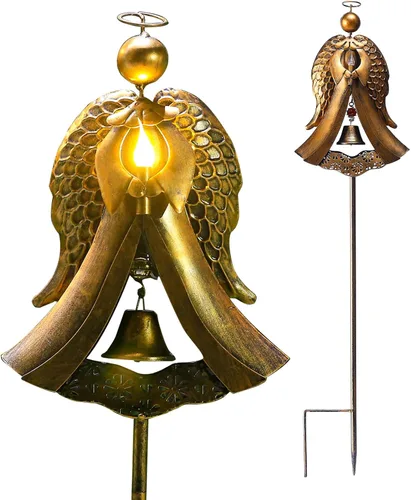 Homight Estaca de Ángel Solar de Metal para Decoración de Tumba en Cementerio Perfecta como Recuerdo de Ángel y Decoraciones de Simpatía para Tumbas