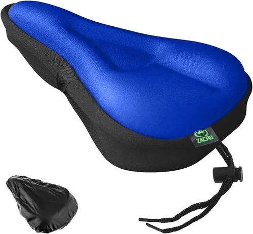 Vista 21 de Zacro Cojín de asiento de bicicleta, funda acolchada de gel para asiento de bicicleta para hombres y mujeres, cómodo, asiento de bicicleta