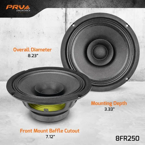Vista 3 de PRV AUDIO 8FR250 Altavoz de rango completo de 8 pulgadas, 8 ohmios, 250 vatios de potencia de programa continuo, 125 vatios de potencia RMS, 93.5