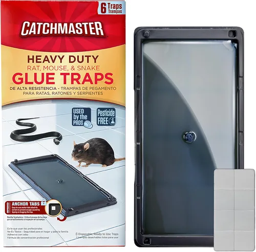 Vista 29 de Catchmaster Trampas de pegamento para ratas y ratones con masilla adhesiva, 2 unidades, tablero de pegamento grande a granel, trampas para ratas