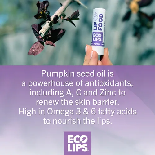 Vista 2 de Eco Lips Lip Food - Bálsamo labial orgánico y denso en nutrientes (proteger) - Sabor a lavanda y vainilla, paquete de 3