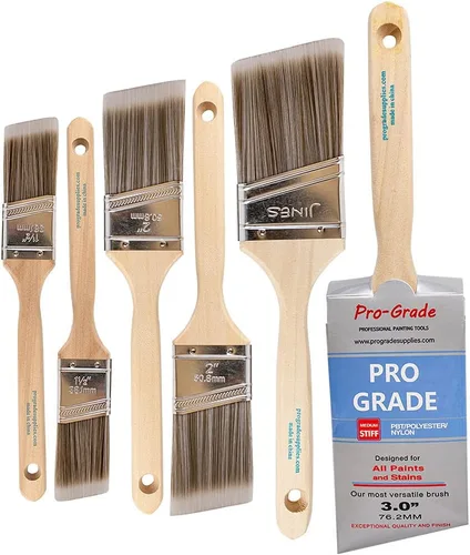 Pro Grade - Pinceles de pintura - Paquete de 6 pinceles de pintura de ángulo variado