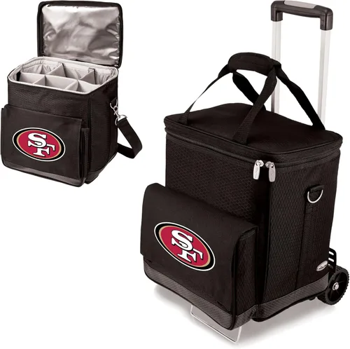 Vista 3 de Picnic TIME NFL Unisex-Adult NFL Cellar 6-Bottle Wine Carrier & Cooler Tote with Trolley