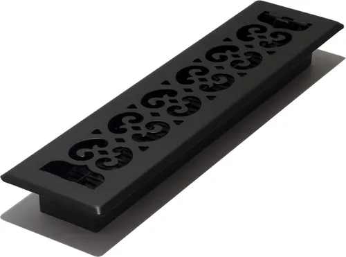 Vista 8 de Decor Grates ST414 Registro de suelo con diseño de voluta, 4 x 14 pulgadas, negro texturizado