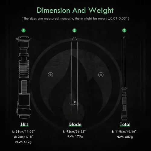 Vista 6 de CUSTOM SABER RGBX Smooth Swing, 16 fuentes de sonido, sable de luz que cambia de color con control de movimiento por empuñadura de aleación