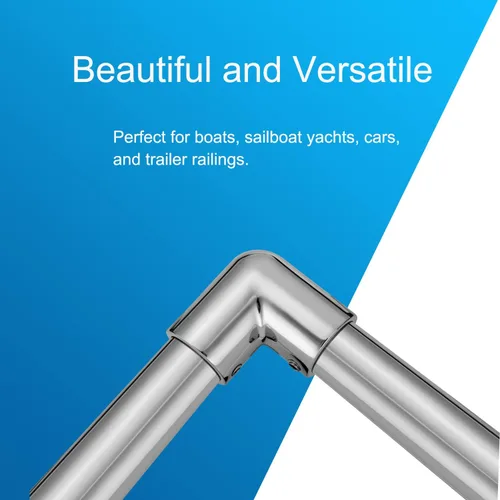 Vista 5 de Accesorio de barandilla de barco resistente, accesorios de codo de 2 vías de 90 grados, acero inoxidable 316, conector de tubería para tubos de 1