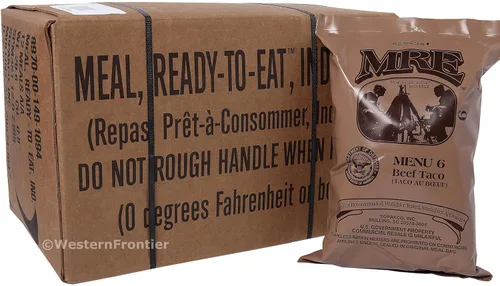 Mre 2018 Inspector de fechas de comidas,listo para comer, caja de 12 genuino excedente US Militar.
