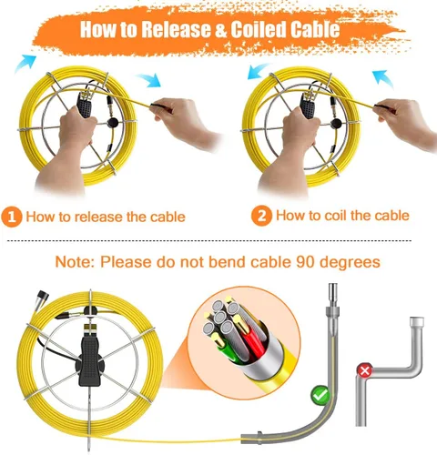 Vista 9 de Cámara de alcantarillado Anysun con localizador, cámara de tubería con transmisor y receptor de sonda de 512Hz, endoscopio industrial impermeable