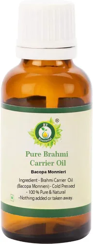 R V Essential Aceite de Brahmi | Bacopa Monnieri | 100% puro y natural | prensado en frío | Aceite para el cabello Brahmi, para cabello, cuero