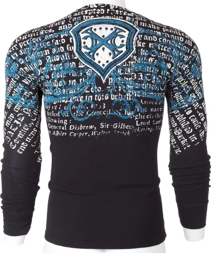 Vista 5 de Xtreme Couture by Affliction - Camisa térmica para hombre, color negro, Negro