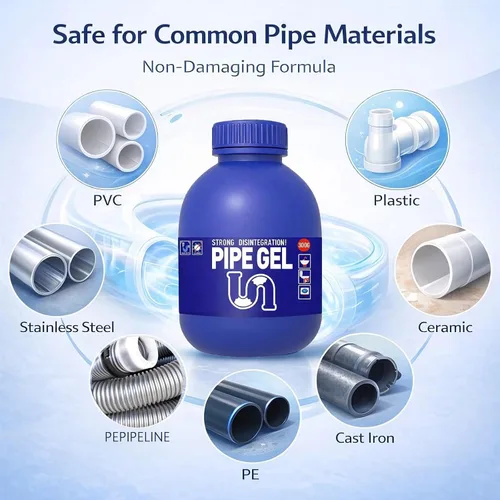 Vista 3 de Pipe Gel Drain Cleaner, Professional Strength Drain Clog Remover for Kitchen Sink, Shower & Tub, Powerful Unclogging Formula, Compatible with All