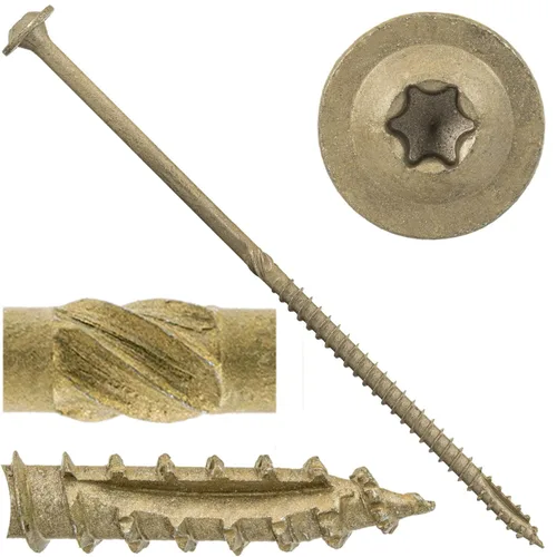 Vista 26 de Tornillo de retraso de construcción n.º 17 x 4 pulgadas con revestimiento exterior Torx/Star Drive Heavy Duty Structural Lag Tornillo muy superior a