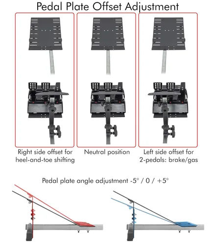 Vista 5 de OpenWheeler GEN3 Racing Wheel Simulator Stand Cockpit Red on Black, Video Game Controller, Fits All Logitech G923, G920, Thrustmaster, Fanatec
