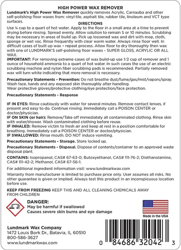 Vista 2 de Lundmark - Removedor de cera de alta potencia, pelacera de suelo de fuerza comercial, 32 onzas, 3204F32-6, transparente (LUN-3204F32-6)