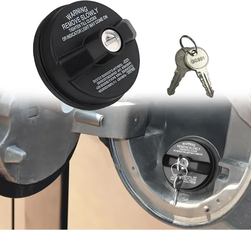 Tapa de gasolina con cerradura, tanque de combustible con llave, cubierta de tapa de combustible con cerradura compatible con Toyota 4Runner, Chevy