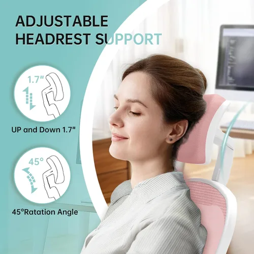 Vista 4 de Office Chair Ergonomic Desk Chair, 330LBS Capacity, High Back Computer Design for Long Hours Comfort, Rolling Swivel Executive Task for Home Office