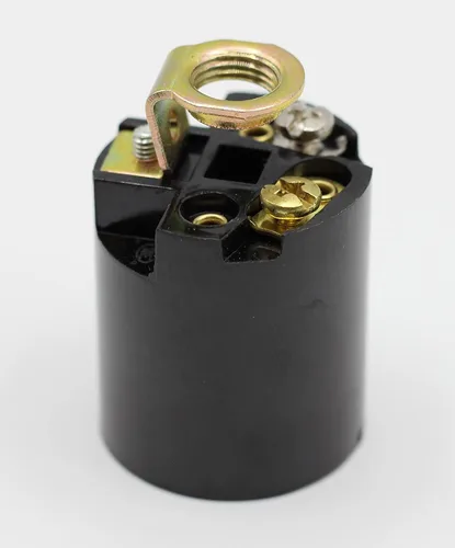 Vista 2 de Creative Hobbies® ELT5561A Fenólico (Bakelita) Base mediana E26 Enchufe de fijación, para bombillas incandescentes, una pieza sin llave con Hickey