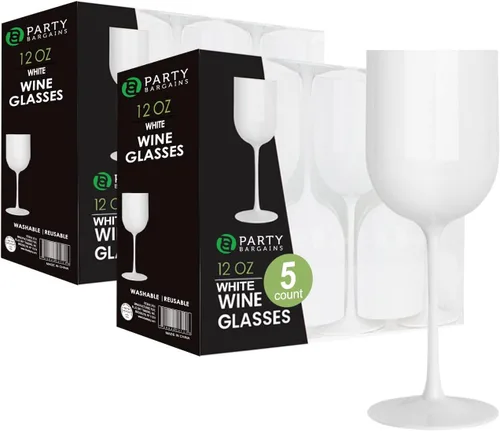 Vista 23 de PARTY BARGAINS Copas de vino de plástico desechables de 12 onzas, resistentes a las roturas, sin BPA, para bodas, eventos y entretenimiento al aire
