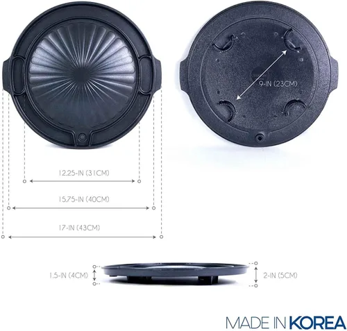 Vista 4 de COOKKING - Master Grill Pan, Sartén tradicional coreana para barbacoa - Estufa antiadherente para interiores y exteriores, sin humo, de aluminio