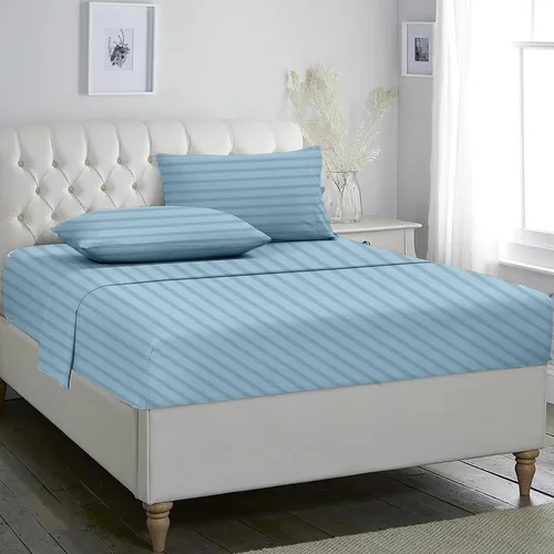 Vista 4 de Rajlinen Juego de sábanas de 4 piezas tamaño individual, juego de sábanas 100% algodón, sábanas de lujo para hotel con bolsillos profundos de hasta