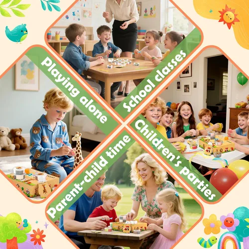 Vista 7 de Kit de arcilla seca al aire – tema de animales, arcilla para modelar para niños, arcilla mágica modelo de bricolaje con herramientas de escultura