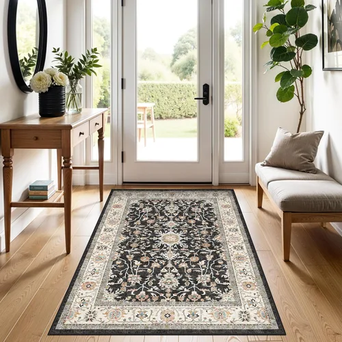Vista 55 de Alfombra de pasillo lavable de 2 x 3 pies - Alfombra antideslizante resistente a las manchas, alfombras y tapetes de cocina duraderos