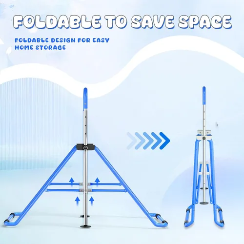 Vista 4 de Safly Fun Foldable Gymnastics Bar for Kids, Adjustable 35"-51", Sturdy 145 lbs Capacity, Easy-to-Assemble, Gymnastics Equipment for Kids for
