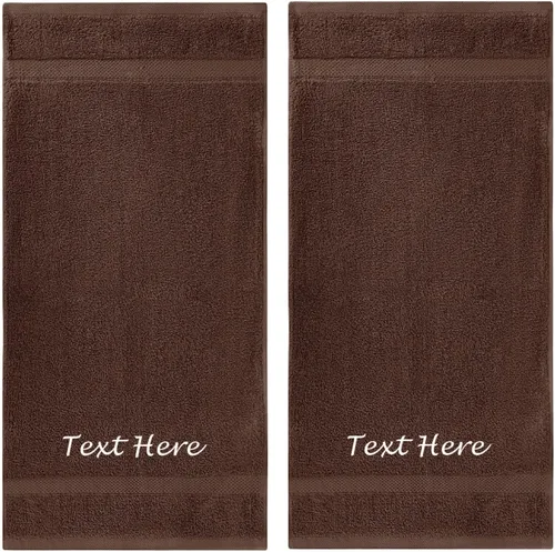Vista 68 de Juego de Toallas Personalizadas con Texto Bordado - Paquete de 2 Sábanas de Baño de Algodón Turco Altamente Absorbentes y Súper Suaves para Spa