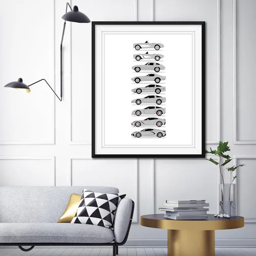 Vista 61 de Custom Car Posters Póster hecho a mano compatible con Chevy Corvette Generations e impresión de Chevrolet Corvette (C1 C2 C3 C4 C5 C6 C7 C8)