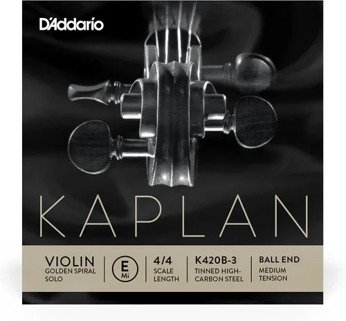 D'Addario Kaplan - Cuerda de violín en espiral dorada - Cuerda E individual - K420B-3 - Cuerdas de violín - Escala 4/4, tensión media, extremo de