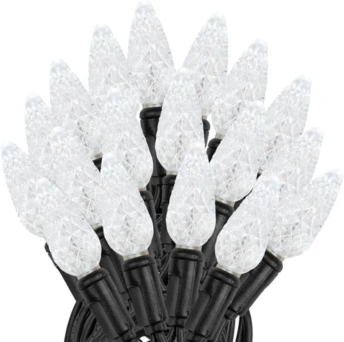Vista 26 de Novelty Lights - Mini juego de 70 luces C6 LED de Navidad, serie de luces de grado comercial para exteriores, cable verde, 24 pies