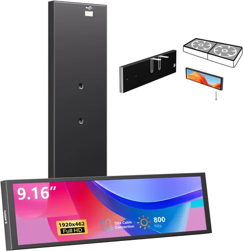 Vista 12 de AISHICHEN Pantalla de temperatura de PC de 8.8 pulgadas, pantalla de panel de sensor de PC, monitor de temperatura de computadora, mini pantalla IPS