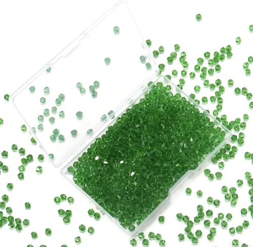 Vista 18 de 1000 cuentas de cristal de cristal de 0.157 pulgadas a granel facetadas de bicono espaciador cuentas para hacer joyas de bricolaje