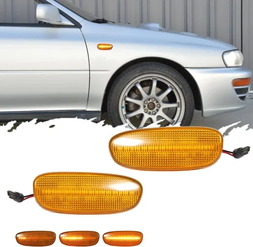 Vista 7 de Para 1993 1994 1995 1996 1997 1998 1999 2000 2001 Subaru Impreza GC GM GF parachoques delantero lateral marcador luz ámbar carcasa