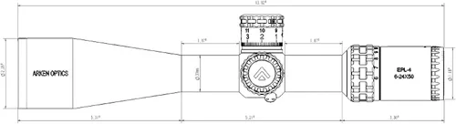 Vista 7 de Arken Optics EPL4 FFP Mira iluminada con torreta de ajuste cero en tubo de 30 mm, miras ligeras para rifle de caza