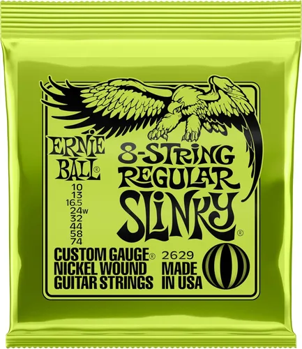 Vista 3 de Ernie Ball Cuerdas de guitarra eléctrica Slinky Nickel Wound de 8 cuerdas, calibre 10-74 (P02625)