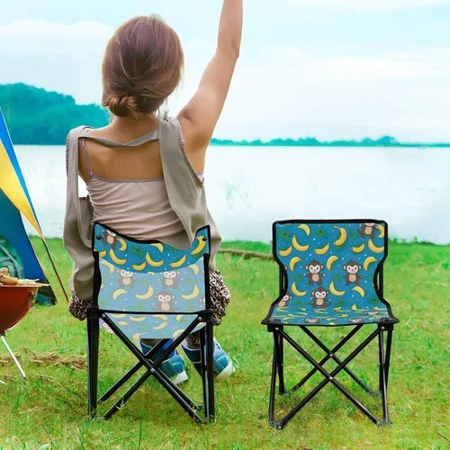 Vista 2 de Outdoor Folding Cute Monkey Banana Camping Chairs for Adults Portable Camping Chair Lightweight Lawn Chair 202a4601