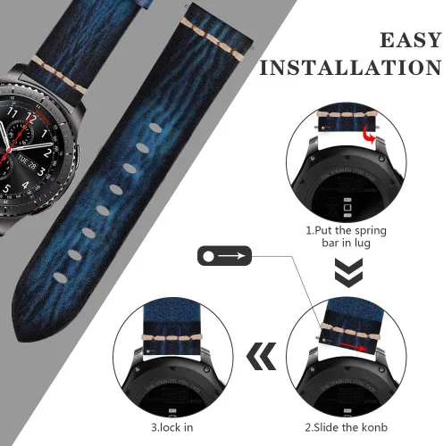 Vista 7 de MroTech Correa de reloj de 0.866 in, compatible con Samsung Galaxy Watch de 1.81 pulgadas SM-R800, Galaxy Watch 3 de 1.772 pulgadas, Gear S3