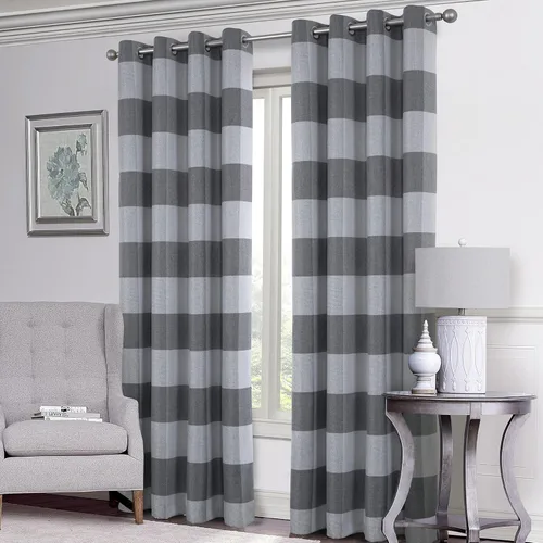 Vista 35 de always4u - Cortinas de cuadros beige con ojales, aspecto de lana, modernas para sala de estar y dormitorio, decoración del hogar, cortinas a