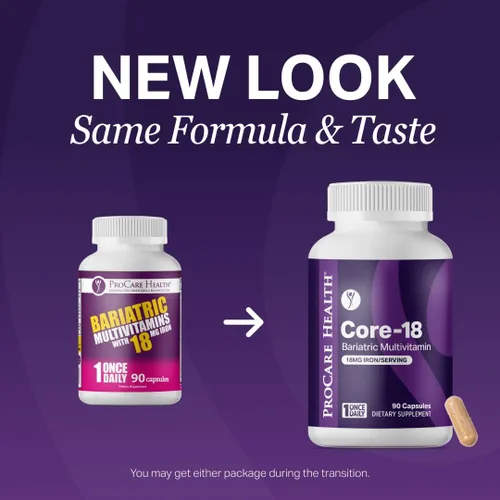Vista 2 de ProCare Health Multivitamínico bariátrico con hierro de 18 mg (30 cápsulas fáciles de tragar) – Vitaminas bariátricas posoperatorias para píldoras
